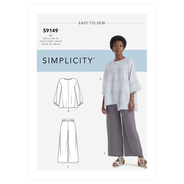 Simplicity Sewing Pattern S9149 Misses' Tops & Trousers