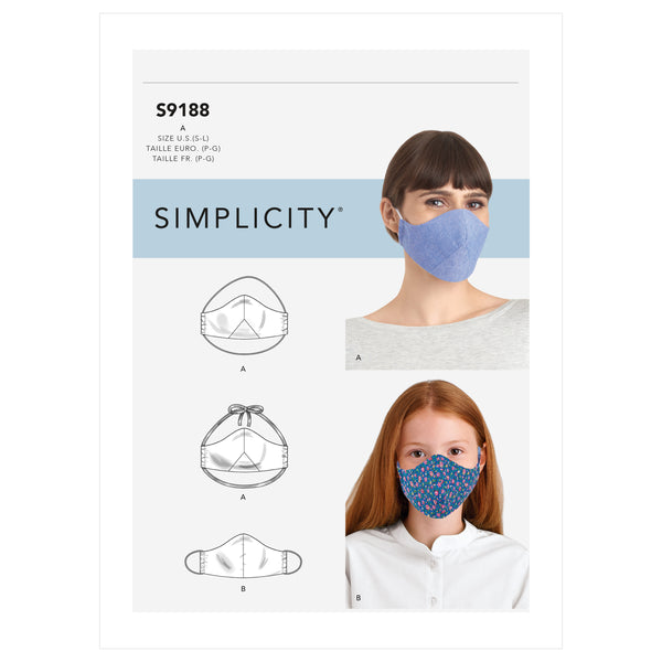 Simplicity Sewing Pattern S9188 Family Face Masks