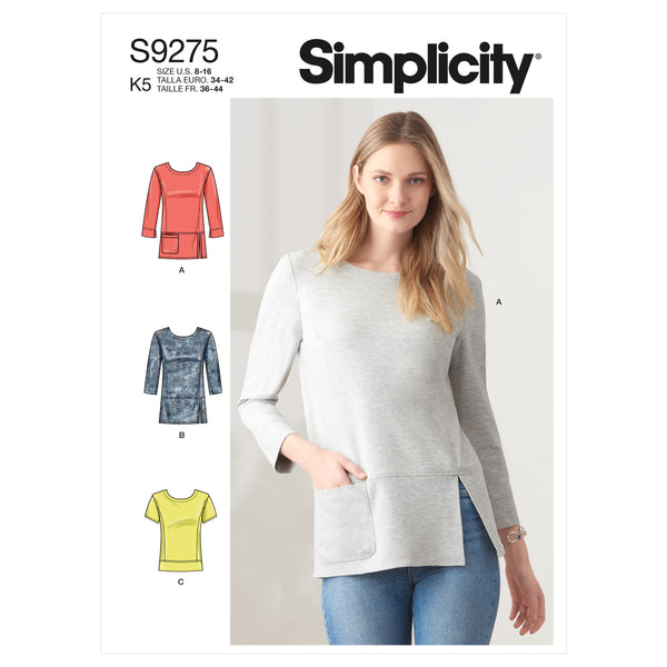 Simplicity Sewing Pattern S9275 Misses' Tops In Two Lengths
