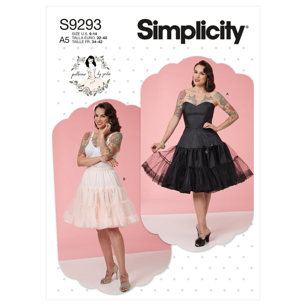 Simplicity Sewing Pattern S9293 Misses' Full Slip & Petticoat