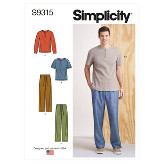 Simplicity Sewing Pattern S9315 Men's  Casual Tops and Trousers