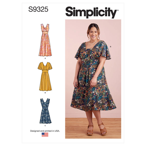 Simplicity Sewing Pattern S9325 Misses' and Women's Dress with Length and Sleeve Variations