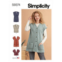Simplicity Sewing Pattern S9374 Misses' Knit Waistcoats
