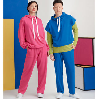 Simplicity Sewing Pattern S9379 Unisex Oversized Knit Hoodies, Trousers and Tees