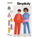 Simplicity Sewing Pattern S9394 Boys' and Girls' Oversized Knit Hoodies, Trousers and Tops