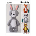 Simplicity Sewing Pattern S9414 Soft Toy Animals