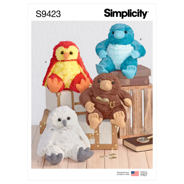 Simplicity Sewing Pattern S9423 Stuffed Toy Animals