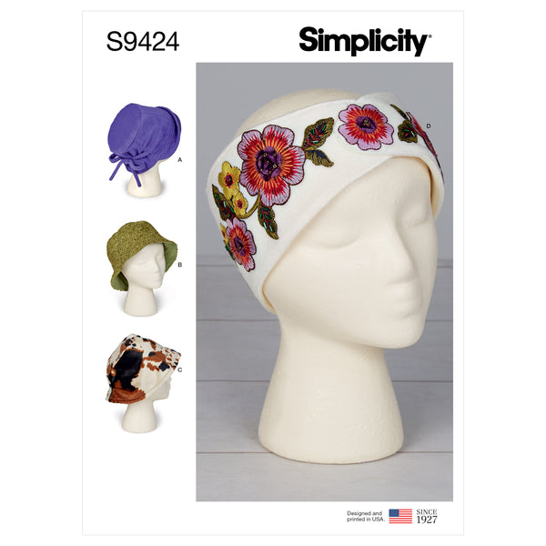 Simplicity Sewing Pattern S9424 Misses' Hats and Headband