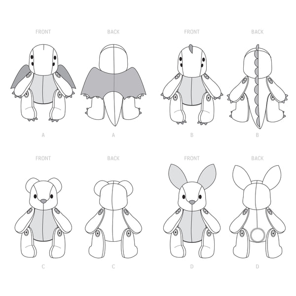Simplicity Sewing Pattern S9441 13" Plushie Soft Toys