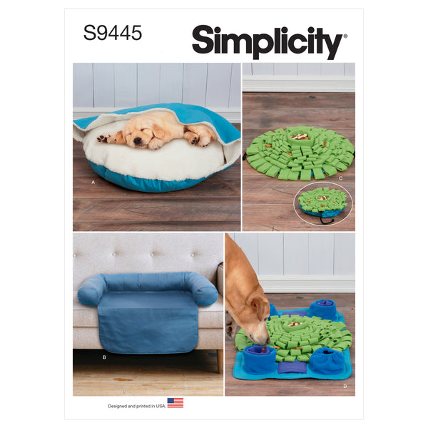 Simplicity Sewing Pattern S9445 Pet Bed in Two Sizes, Chair Cover and Play Mats