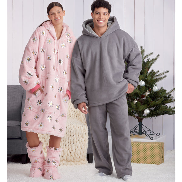 Simplicity Sewing Pattern S9456 Unisex Oversized Hoodies, Bottoms and Booties