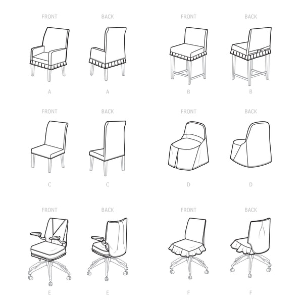 Simplicity Sewing Pattern S9495 CHAIR SLIPCOVERS