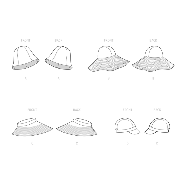 Simplicity Sewing Pattern S9505 HATS IN FOUR STYLES