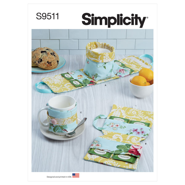 Simplicity Sewing Pattern S9511 MUG CASE, TEA BAG CASE, MUG COZY