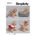 Simplicity Sewing Pattern S9512 SOFT 6Ó DOG AND ACCESSORIES FOR 18Ó DOLL