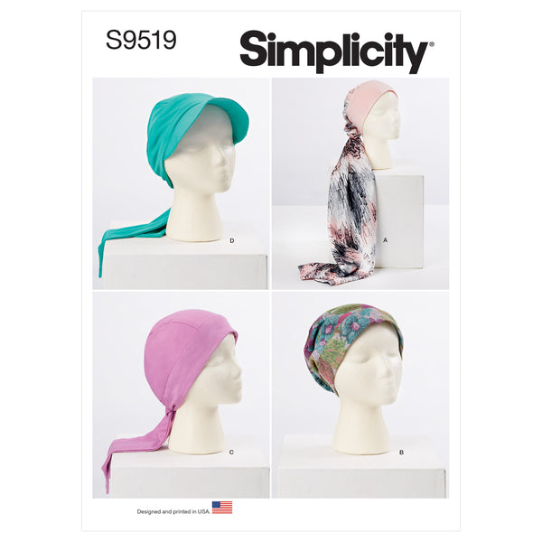 Simplicity Sewing Pattern S9519 HEAD WRAPS AND HATS