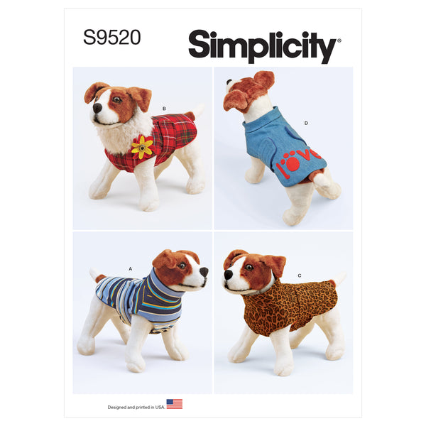 Simplicity Sewing Pattern S9520 DOG COATS