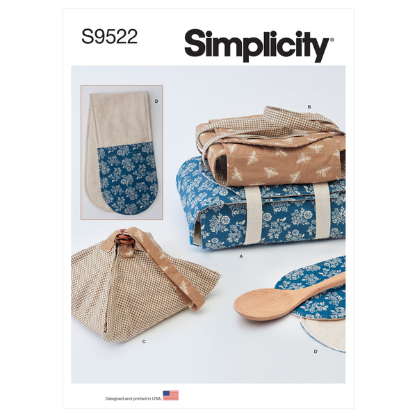 Simplicity Sewing Pattern S9522 CASSEROLE CARRIERS, PIE HOLDER AND DOUBLE OVEN MITT