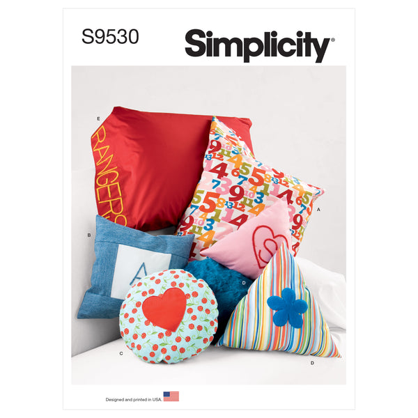 Simplicity Sewing Pattern S9530 PILLOWS IN THREE SIZES AND PILLOW CASE