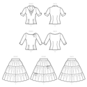 Simplicity Sewing Pattern S9537 MISSES' BLOUSES AND SKIRT