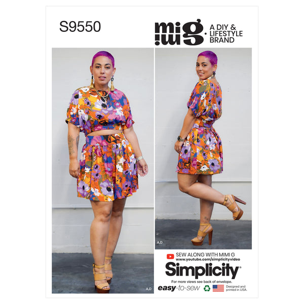 Simplicity Sewing Pattern S9550 MISSES' TOPS, SKIRT AND SHORTS