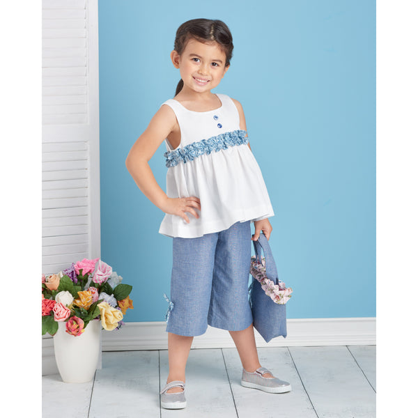 Simplicity Sewing Pattern S9559 CHILDREN'S DRESS, TOP, PANTS, PURSES AND HEADBAND