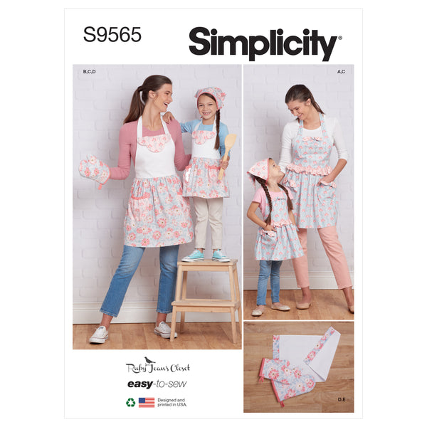 Simplicity Sewing Pattern S9565 CHILDREN'S AND MISSES' APRONS AND ACCESSORIES