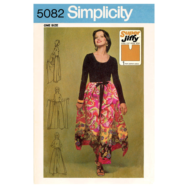 Simplicity Sewing Pattern S9595 MISSES' SUPER JIFFY WRAP AND TIE PANTSKIRT