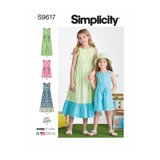 Simplicity Sewing Pattern S9617 CHILDREN'S AND GIRLS' JUMPSUIT, ROMPER AND DRESS