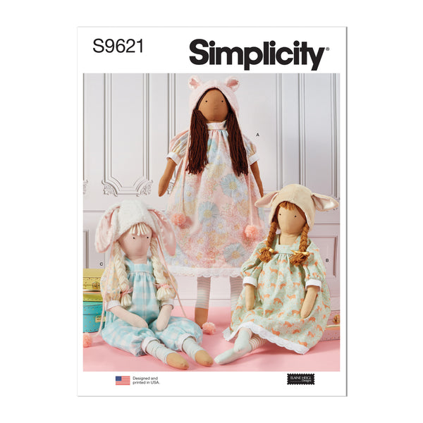 Simplicity Sewing Pattern S9621 LANKY PLUSH DOLLS AND CLOTHES BY ELAINE HEIGL DESIGNS