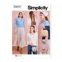 Simplicity Sewing Pattern S9631 MISSES' PETTISKIRT IN SIZES XS TO XL, HAIR ACCESSORIES AND PURSE