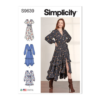 Simplicity Sewing Pattern S9639 MISSES' MIDI WRAP DRESS