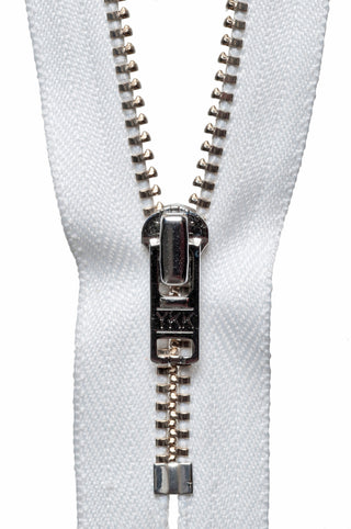 Buy white YKK Metal Trouser Zip: 15cm