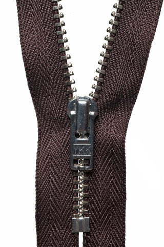 Buy brown YKK Metal Trouser Zip: 15cm