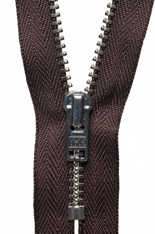 Buy brown YKK Metal Trouser Zip: 18cm