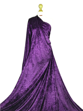 Buy purple Crushed Velvet 2 Way Stretch Fabric