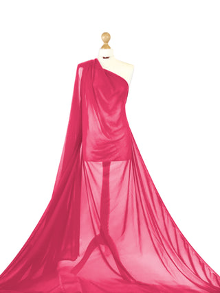 Buy cerise Powernet 4 Way Stretch Tulle Fabric