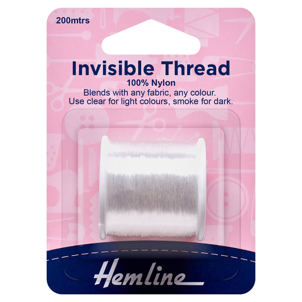 Hemline 100% Nylon Invisible Sewing Thread Spool 200m