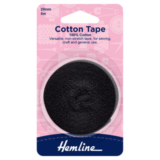 Hemline Cotton Tape: 5m x 20mm