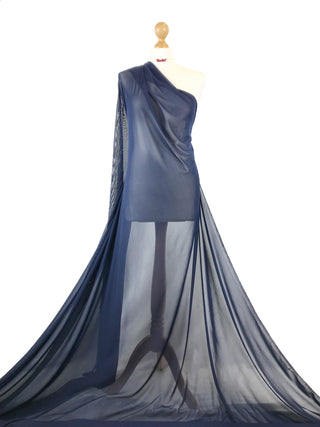 Buy navy-blue Powernet 4 Way Stretch Tulle Fabric