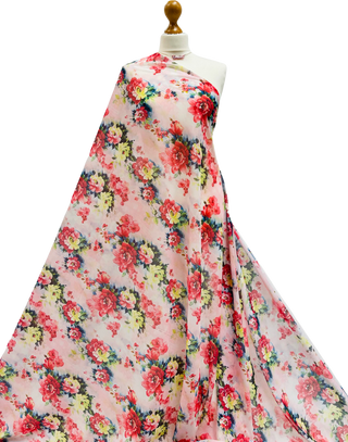Buy multi-roses Printed Chiffon Voile Fabric
