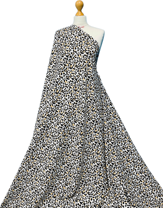 Buy silver-leopard-print Printed 100% Viscose Rayon Fabric