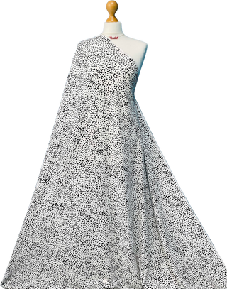 Buy white-dalmatian-print Printed 100% Viscose Rayon Fabric