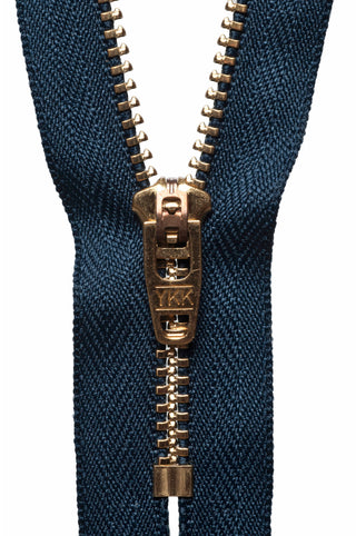 Buy dark-navy YKK Brass Jeans Zip: 10cm