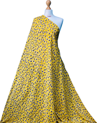 Buy yellow-boho-leopard Printed 100% Viscose Rayon Fabric