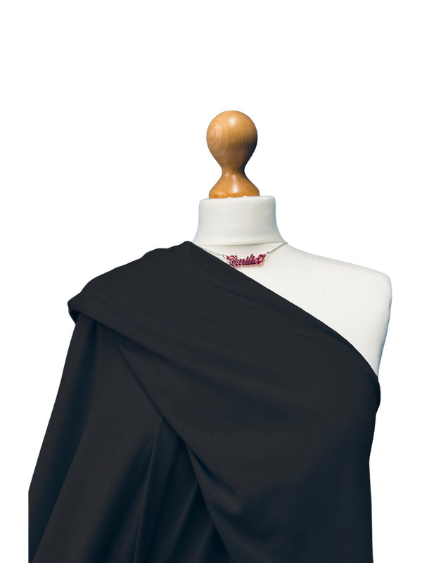 Black Cotton Interlock Fabric