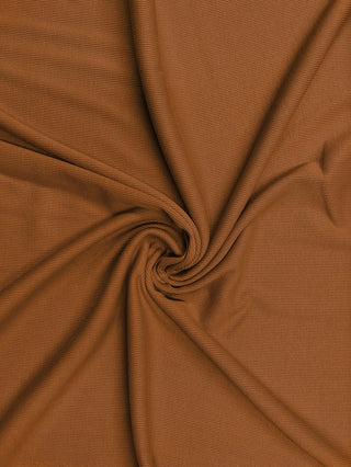 Buy caramel Cotton Elastane Rib 2 Way Stretch Jersey Fabric