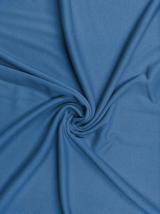 Buy cornflower-blue Cotton Elastane Rib 2 Way Stretch Jersey Fabric