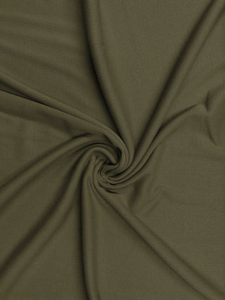 Buy khaki Cotton Elastane Rib 2 Way Stretch Jersey Fabric