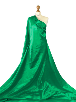 Buy emerald-green Polyester Satin Fabric
